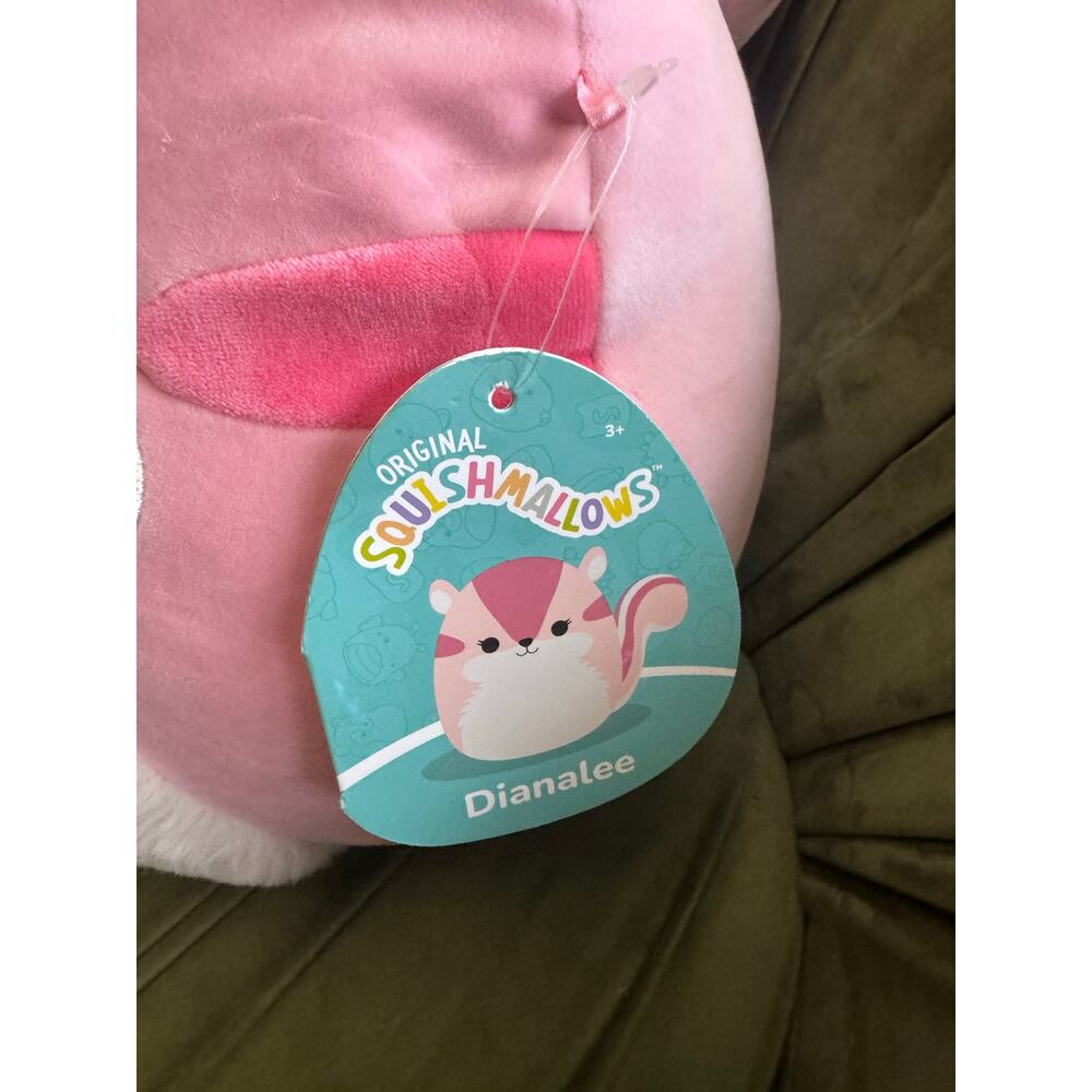 NWT Squishmallows Dianalee Pink Chipmunk 12” Plush Soft Toy - Picture 2 of 8